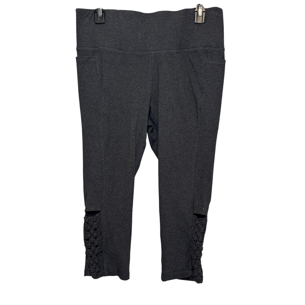 Lane Bryant LIVI gray‎ capri leggings stretch waist Size 14/16